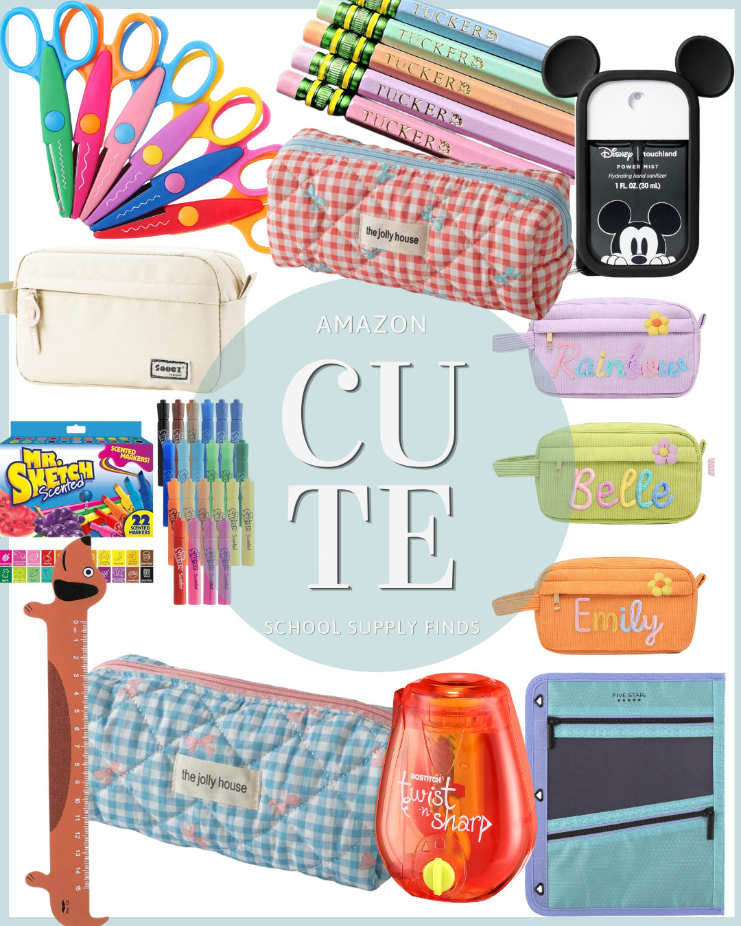 Amazon Back-to-School School Supply Finds ✏️🎒 From personalized pencil pouches and cute quilted pencil cases to scented markers, kids' scissors, sharpeners, binders, pencils, and classroom essentials—these affordable Amazon school supplies make back-to-school shopping easy. Save this post for your school supply list and shop all my favorite classroom finds in my LTK! 📚🍎✨ 

 