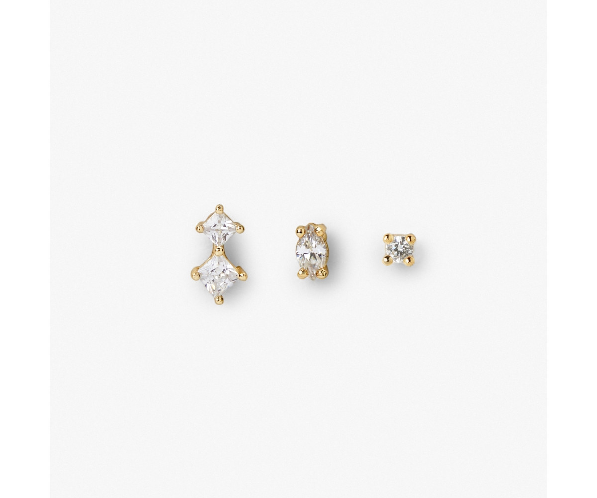 Ana Luisa Stud Earrings Set - Val White - Gold, gold | Macy's