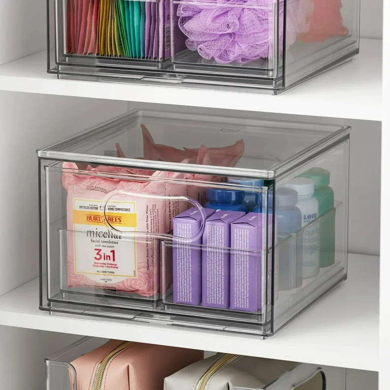 The Home Edit 4 Piece Bath Storage Edit Clear Plastic Modular Storage System 10.63" x 7.04" x 10.... | Walmart (US)