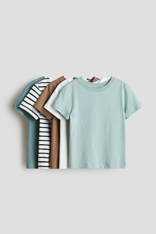 H & M - 5-Pack Cotton T-Shirts - Turquoise | H&M (US + CA)