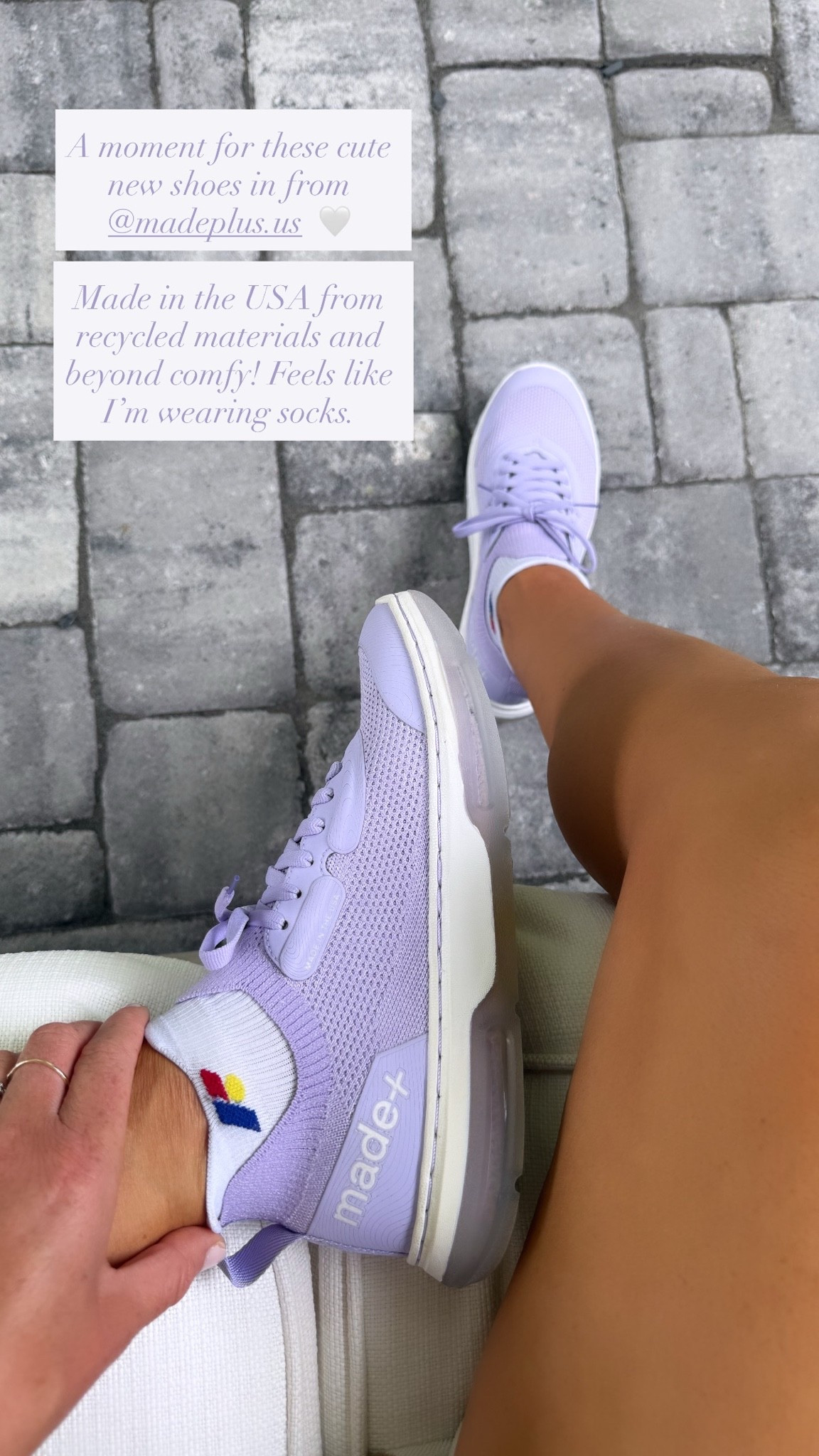 A moment for these cute new shoes in from Made+! Made in the USA from recycled materials and beyond comfy. Feels like I’m wearing socks!

#LTKdayinmylife #LTKootd #LTKfitnessgoals
