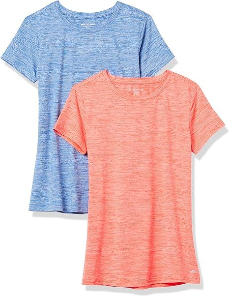 Amazon Essentials Women's Tech Stretch Short-Sleeve Crewneck T-Shirt (Available in Plus Size), Mu... | Amazon (US)