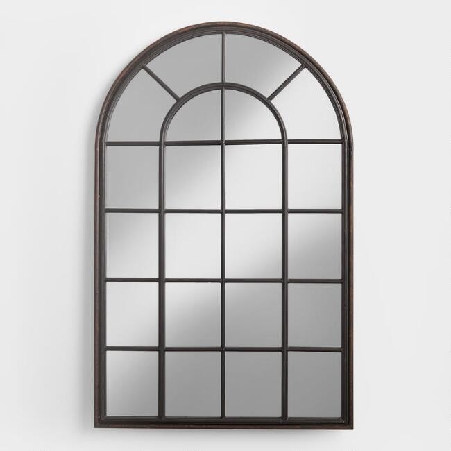 Black Windowpane Andrea Mirror | World Market