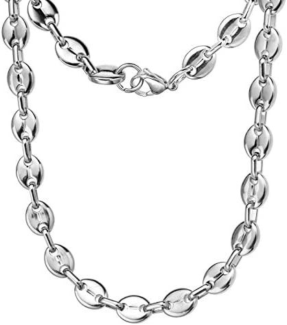 HIJONES Stainless Steel Coffee Beans Chain Necklace Bracelet for Men Women Minimalist Chunky Hip ... | Amazon (US)