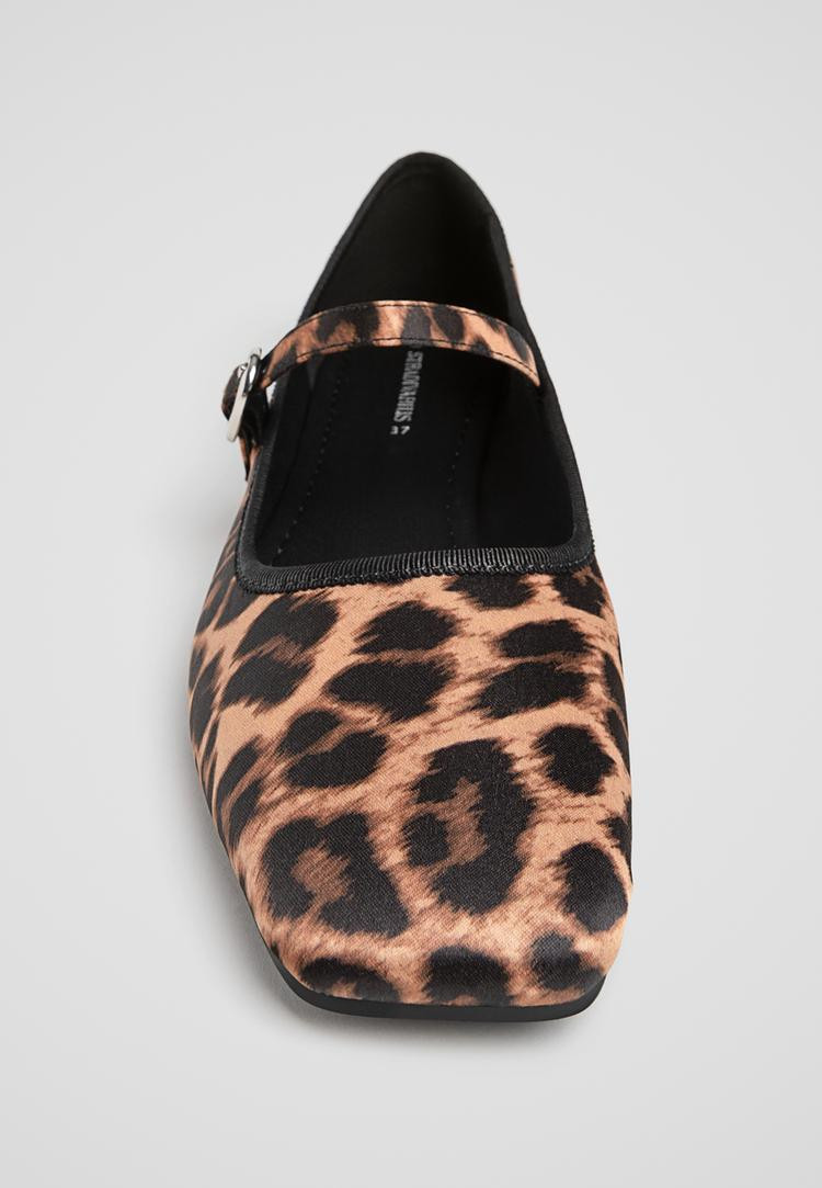 Animal print sateen ballet flats | Stradivarius (UK)