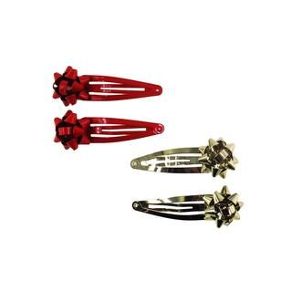 Red & Gold Bow Hair Clips by Bead Landing™ | Michaels Stores