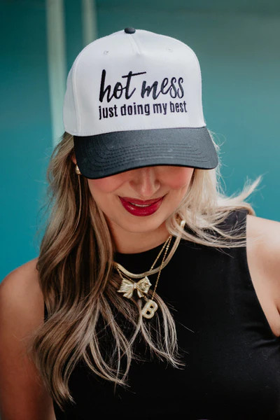 Hot Mess Just Doing My Best Two-Toned Vintage Hat | Katydid.com