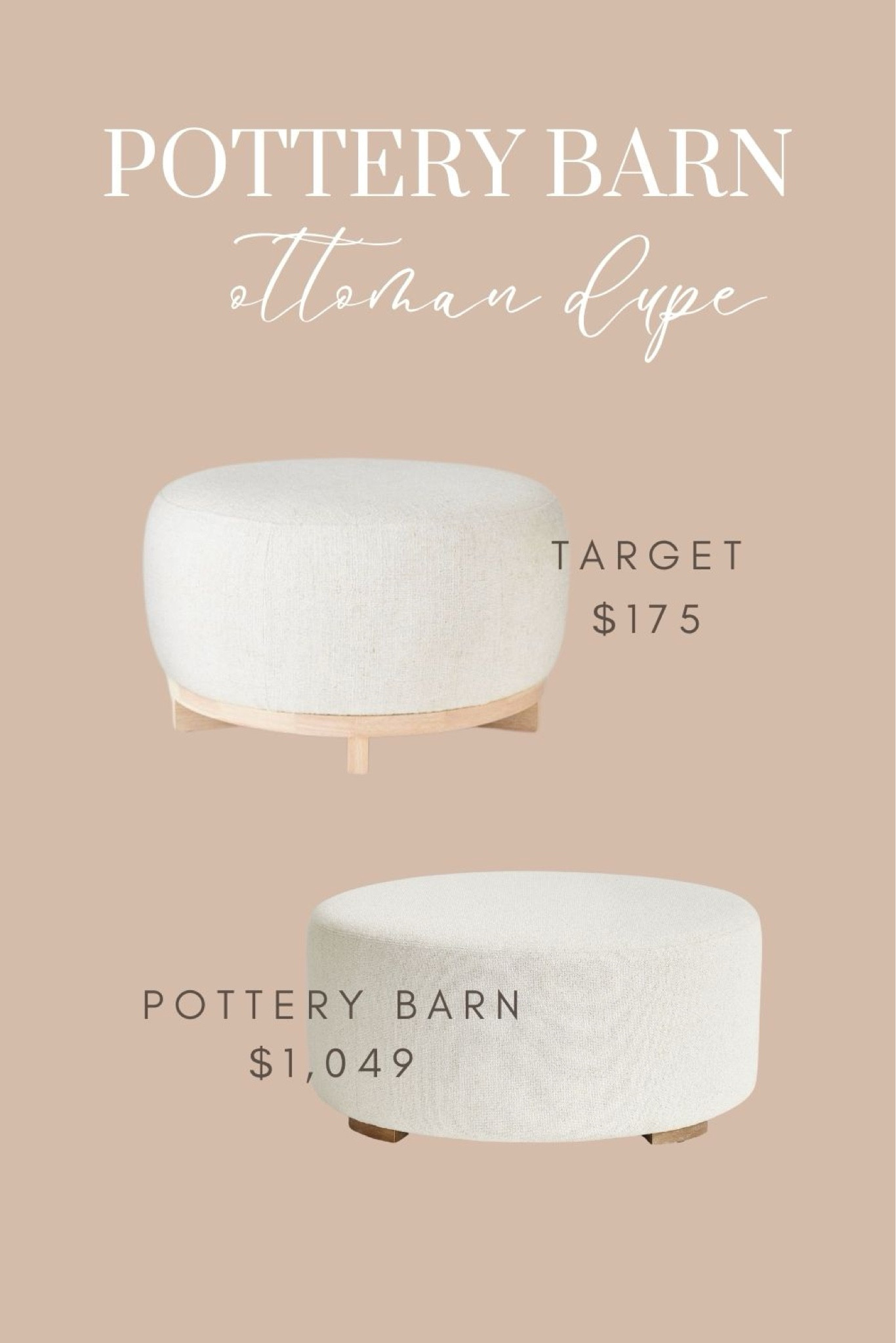 Pottery barn dupe! This new ottoman from Studio McGee at Target is a total dupe to this one from Pottery Barn! #targethome @target

#LTKhome