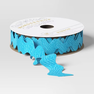 12' Christmas Premium Ribbon Blue Wavy Felt - Wondershop™ | Target