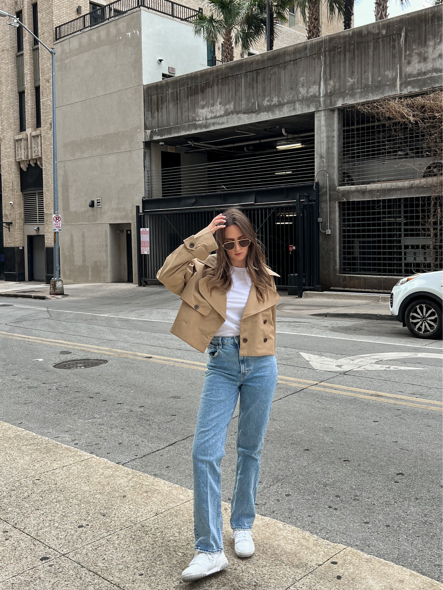 Love this cropped trench I got! It’s currently on sale too. 🙌🏼 

#LTKsalealert