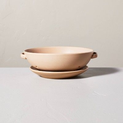 50oz Stoneware Berry Bowl & Saucer Sunset Taupe - Hearth & Hand™ with Magnolia | Target
