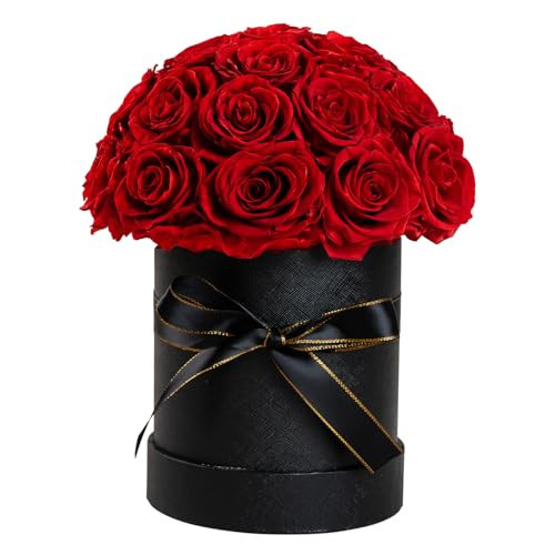 Hover Flower 27 Preserved Flowers for Delivery Prime, Roses Dome Forever Flower Decor for Party Home Table Bedroom, Anniversary, Birthday, Wedding Gifts for Women Her (Red) | Amazon (US)