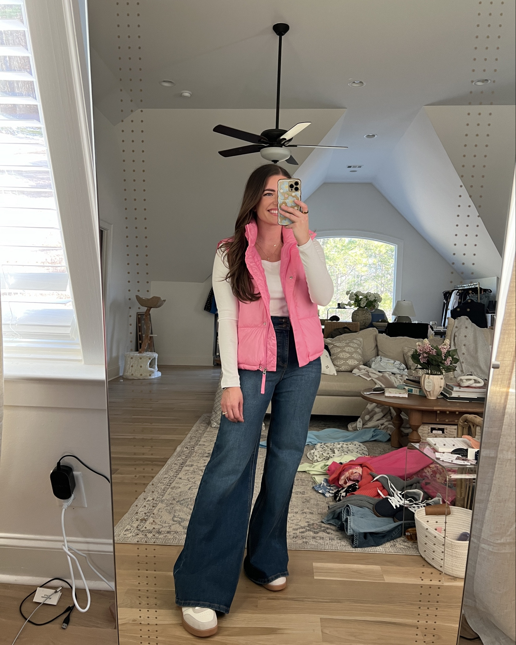 Walmart haul! 😍🫶🏼
-My stats: 29” waist, 40” hips, & 36.5” bust. I’m 5’5. 
-Sizing info-
•pink puffer vest, grey & coral zip up sweaters, floral blouse - all TTS - M 
•Wide leg jeans & belted tie jeans - size 6 (they run 1 size bigger than what the size chart measurements are)
•sneakers TTS
•all dresses TTS - M 
•wide leg dress pants in cream & blue - size 6 
•sweater poncho one size 

@walmart @walmartfashion #walmart #walmartfashion #walmartpartner 

Workwear wide leg pants comfy chic size 8 size medium outfits 5’5 Walmart work trousers dress pants wide leg jeans midrise jeans mid rise jeans stretchy jeans peplum top floral top spring outfits pink vest hot pink 