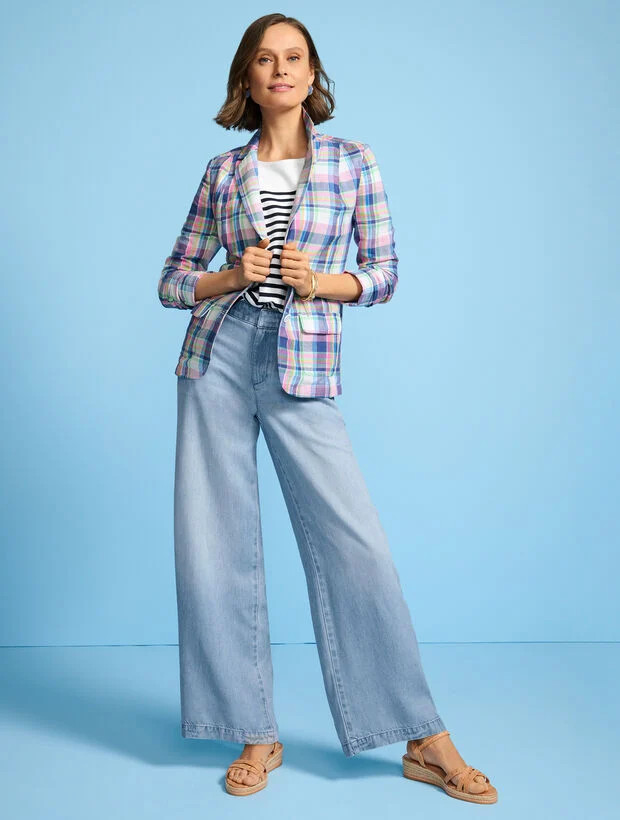Linen Blazer - Fresh Madras | Talbots