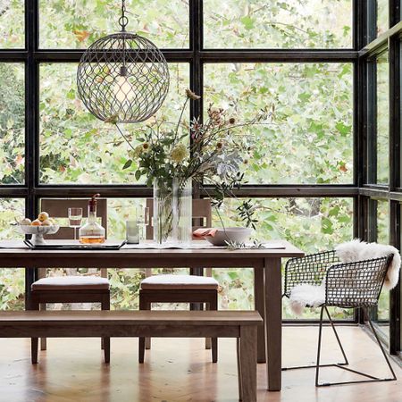 Loving this look from Crate & Barrel featuring g the Tig Metal Barrel Chair as head chairs! 

We have these chairs at home and they are super comfortable! Questions welcome! 

#diningroom #diningchair #barrelchair #crateandbarrel 

#LTKhome