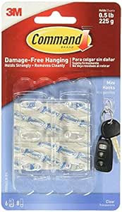 Command Clear Hooks Strips, Plastic, Mini 6 ea (Pack of 4) | Amazon (US)