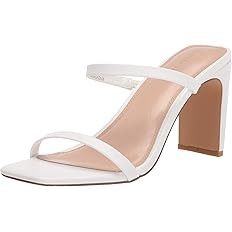 VETASTE Women Double Straps Heel Sandals Square Open Toe Party Dress Shoes | Amazon (US)