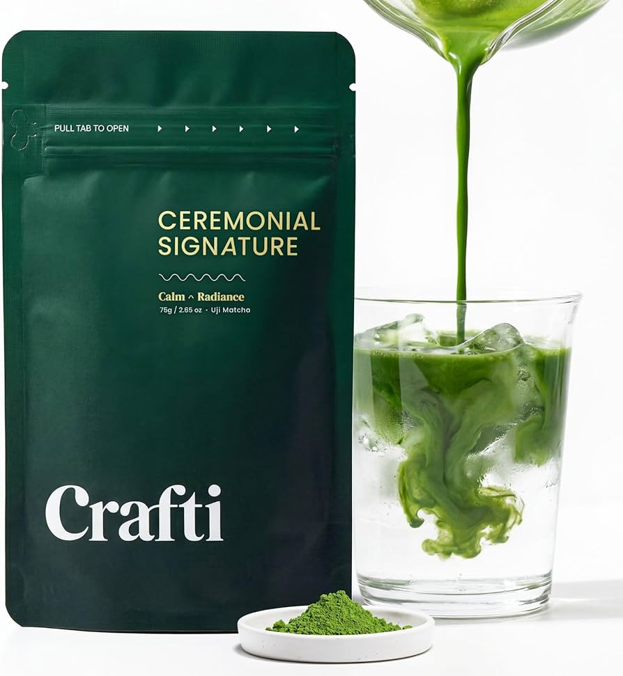 Crafti Signature Ceremonial Grade Matcha Powder | 100% First Harvest | Unsweetened Authentic Japa... | Amazon (US)