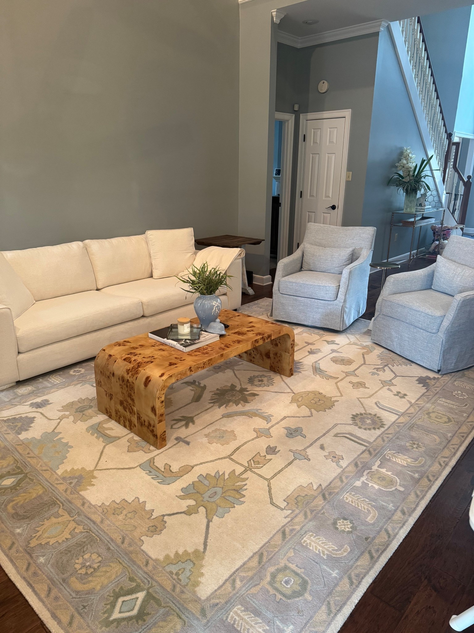 Still have some work to do but loving this space so much so far! (I need to remember where I got my “K” vase from)

#LTKHome