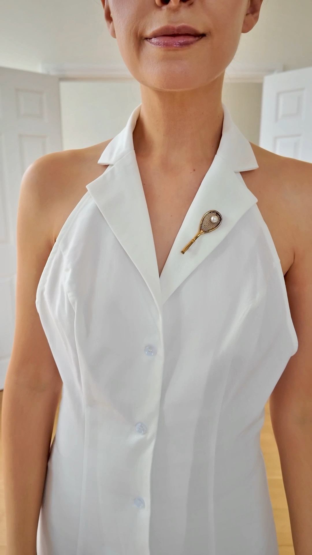 LWSD (Little White Summer Dress) ☀️ The white version of the black dress I’ve been banging on about 😆 I *might* have it coming in blue too! Love this one - it is a teeny bit see-through (only slightly)  so nude underwear is a must and I used a little bit of white sports tape on ‘top’ area (I use this stuff a lot in summer for white tops & dresses!). Brooch is vintage (I’ve linked a similar one on EBay but have a look on Vinted & Etsy too!).  I’m wearing size 8 & it’s true to size!

#LTKsummer #LTKdresses #LTKuk