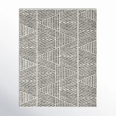 Silva Geometric Gray/White Indoor / Outdoor Area Rug | Wayfair North America