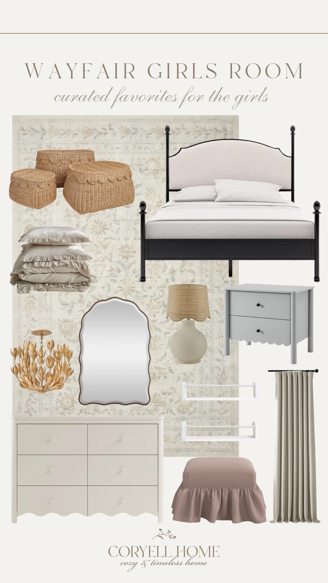 Wayfair little girls bedroom inspiration! Timeless, dainty, and feminine pieces that will last from toddler years well into young adulthood! 

#LTKStyleTip #LTKHome #LTKKids