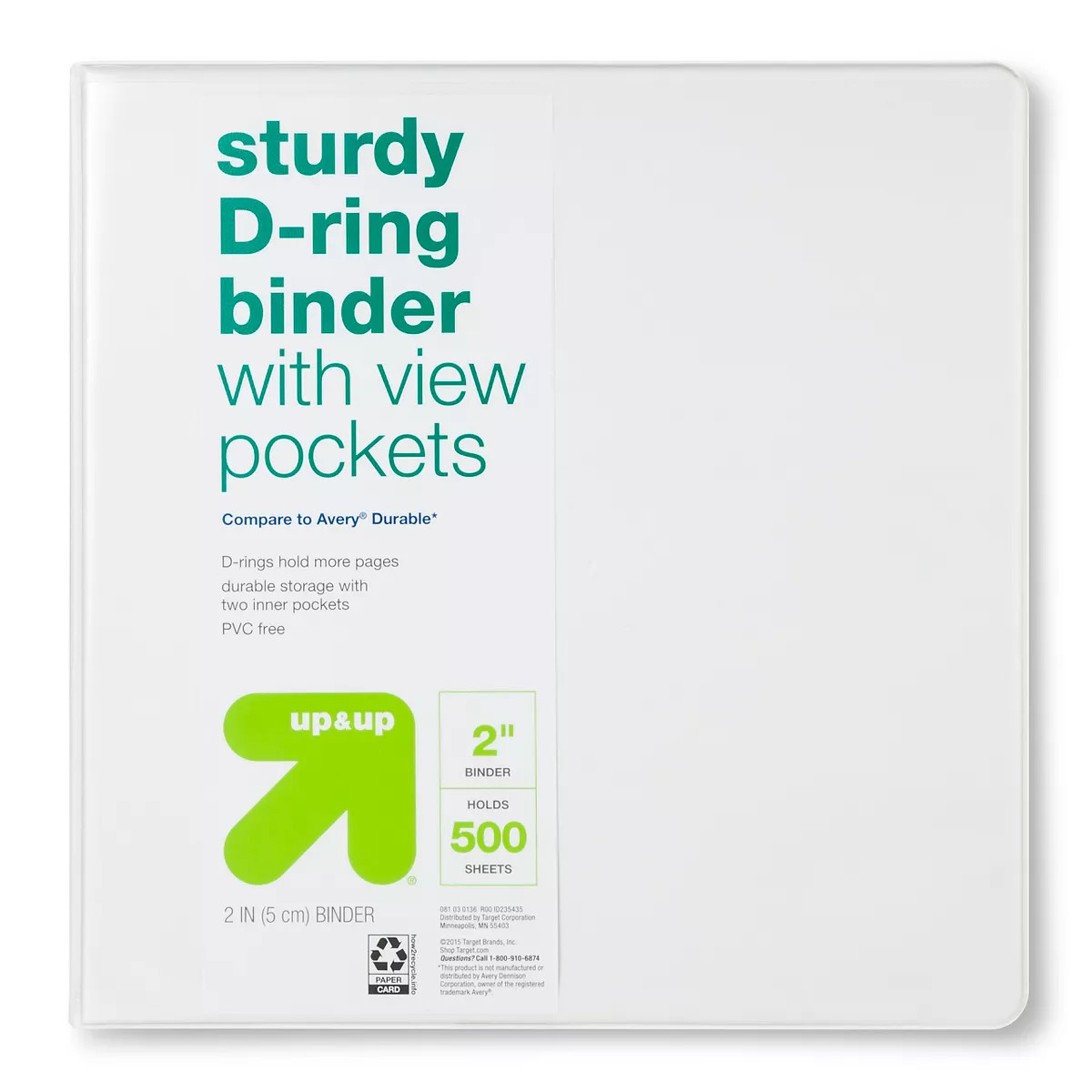 2" 3 Ring Binder Clear View - up & up™ | Target