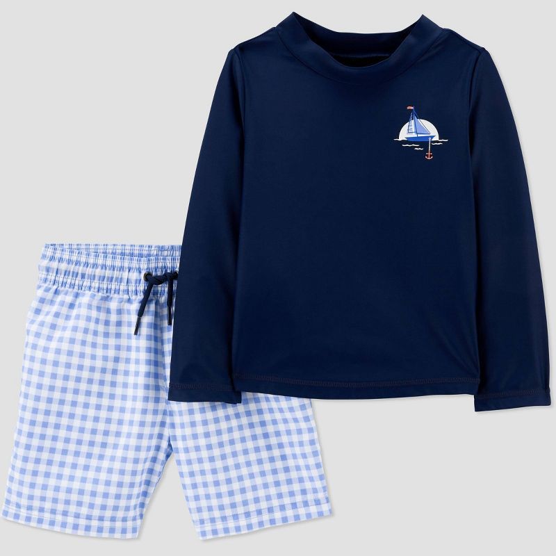 Toddler Boys&#39; Anchor Print Rash Guard Set - Just One You&#174; made by carter&#39;s Blue 18M | Target