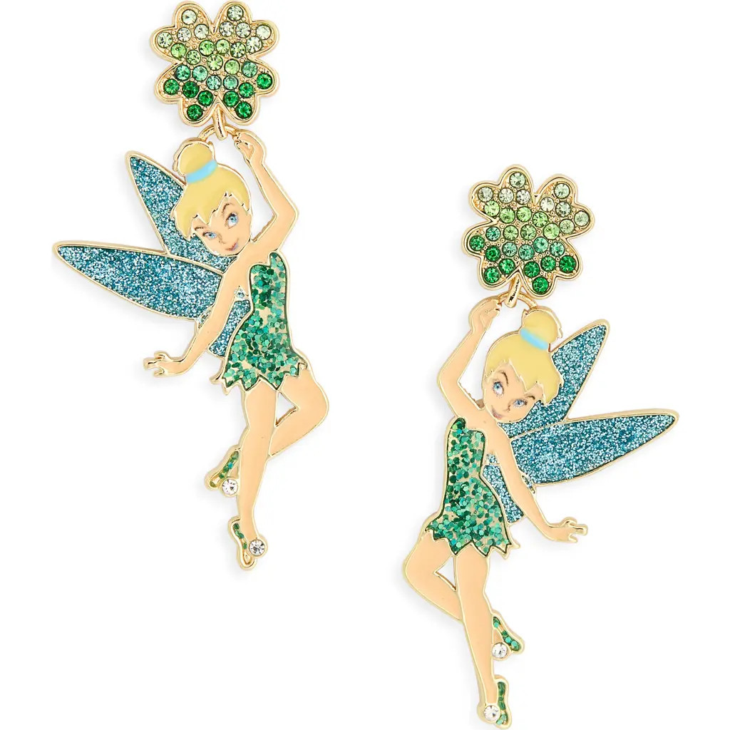BaubleBar x Disney® Tinker Bell Four-Leaf Clover Drop Earrings in Green at Nordstrom Rack | Nordstrom Rack