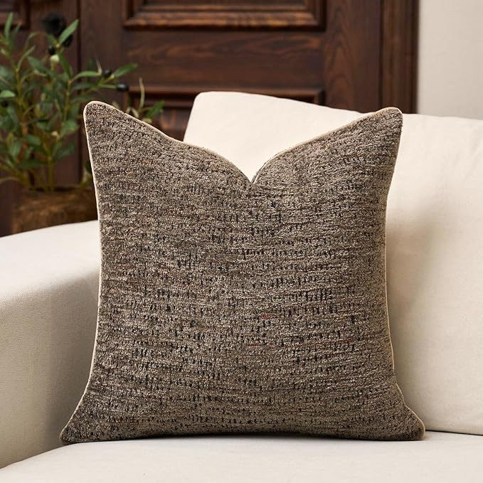 Chenille Pillow Cover 20 x 20 Inches, Thick Textured Square Throw Pillow Cover Farmhouse Modern S... | Amazon (US)