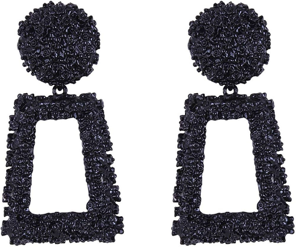 Doubnine Rectangle Geometric Metallic Earrings Indiana Boho Dangle Modern Earrings Wedding Bridal... | Amazon (US)