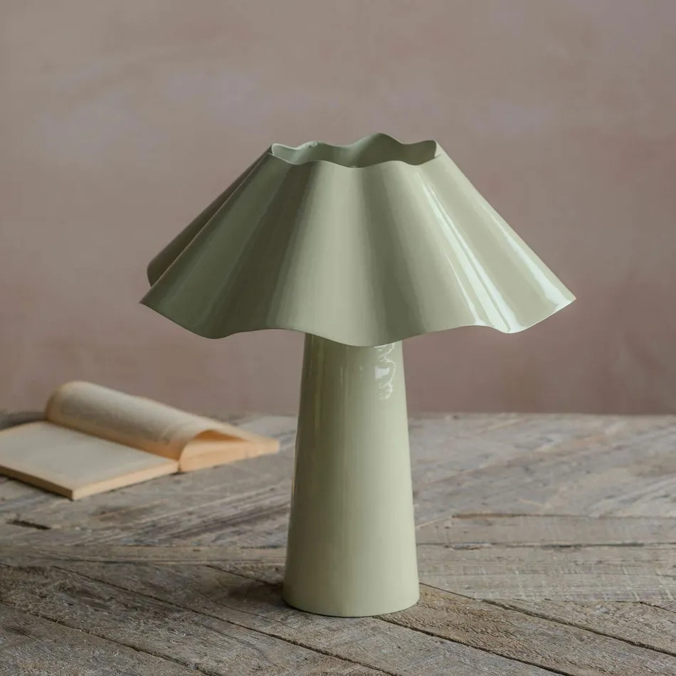 Eldon Sage Enamel Table Lamp Small | Graham and Green