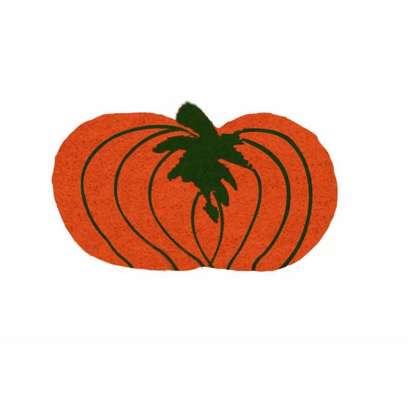 Pumpkin Shaped 30 in. x 18 in. Non-Slip Outdoor Door Mat | Wayfair North America