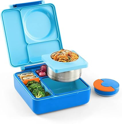 OmieBox Bento Box for Kids - Insulated Bento Lunch Box with Leak Proof Thermos Food Jar - 3 Compa... | Amazon (US)