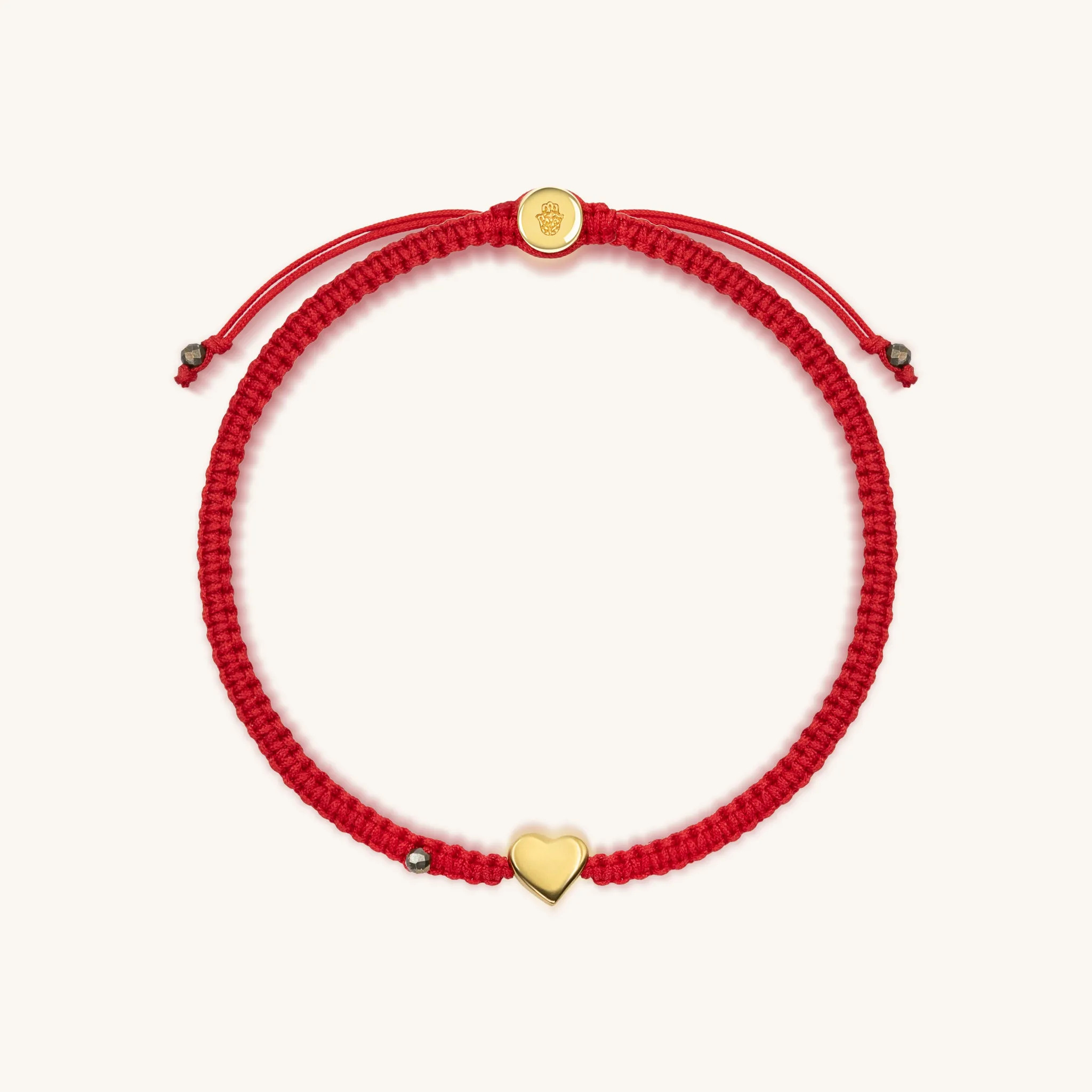 Enchanting Love - Red String Gold Heart Charm Bracelet | Shop Simon