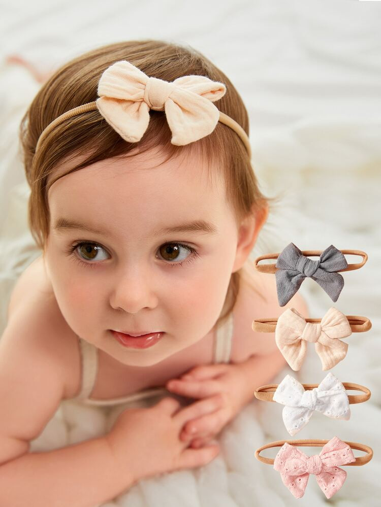 4pcs Baby Bow Decor Headband | SHEIN
