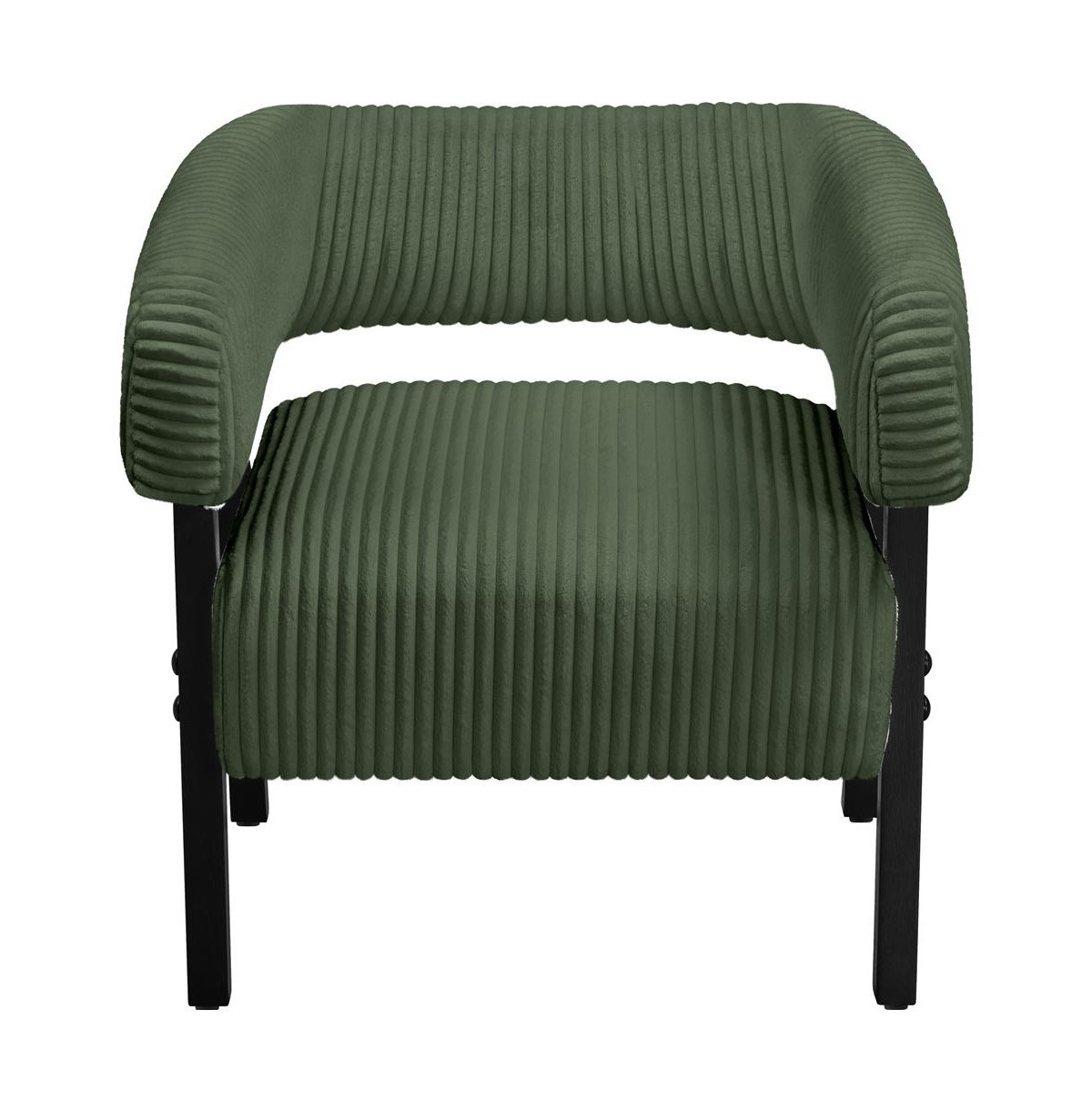 Yaheetech Contemporary Upholstered Corduroy Barrel Accent Chair, Dark Green - Dark green | Macy's