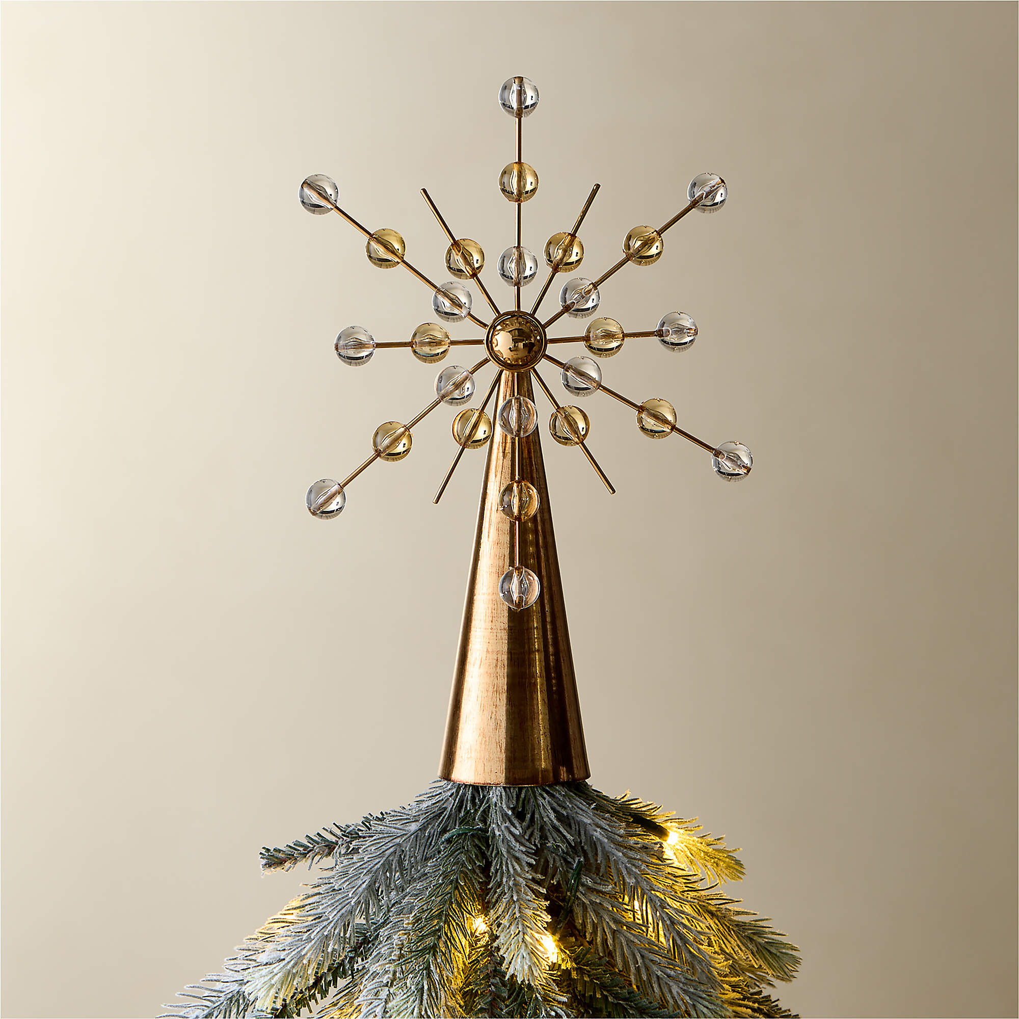 Astrid Clear and Amber Burst Christmas Tree Topper + Reviews | CB2 | CB2