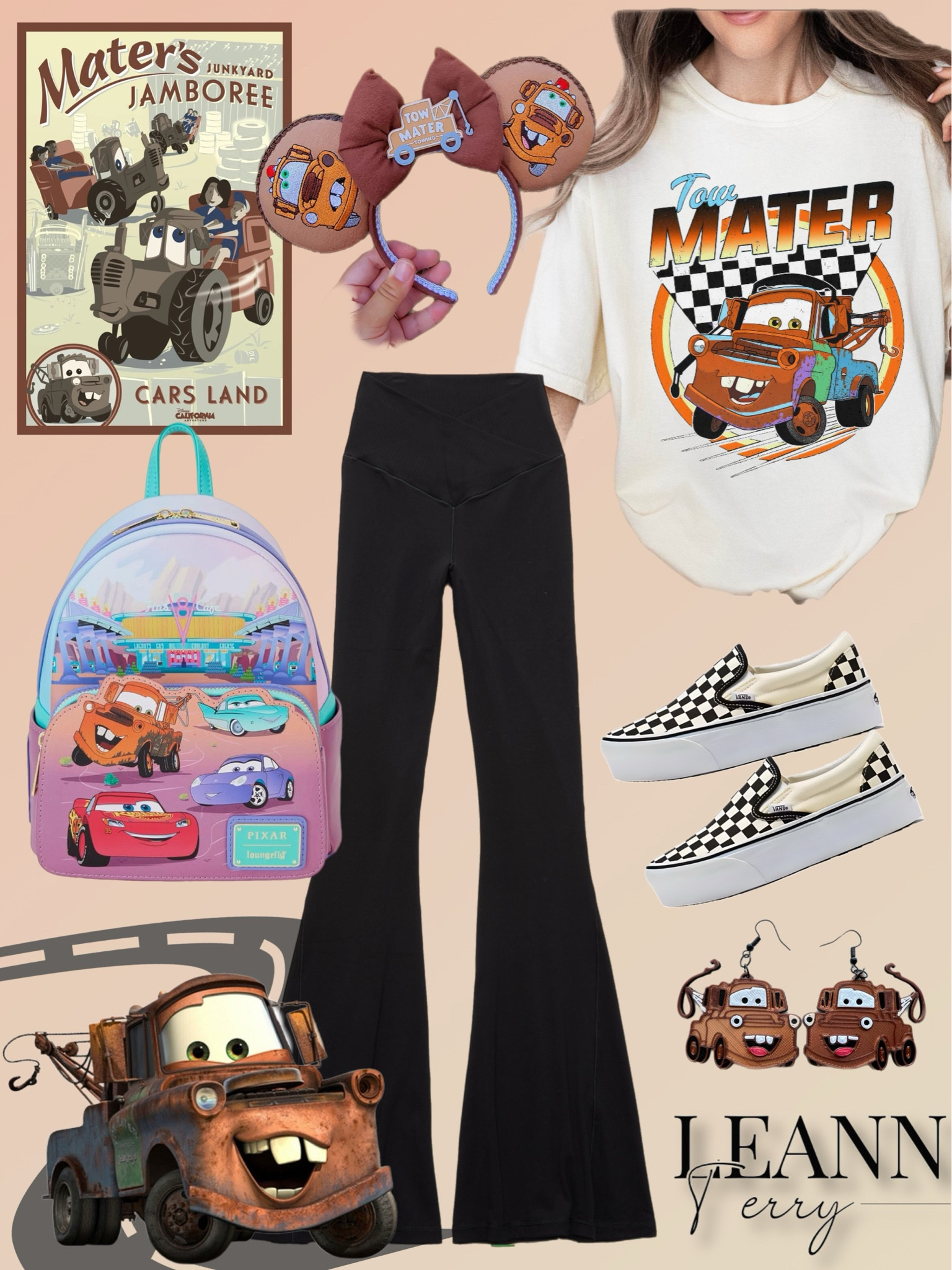 Revving up Mater's Junkyard Jamboree vibes at California Adventures! 🚜✨ #MaterRideStyle #DisneyFun #RusticChic #CaliforniaAdventures #OOTD