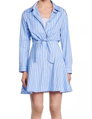 Sandro Bridge Stripe Tie Shirt Dress | eBay US