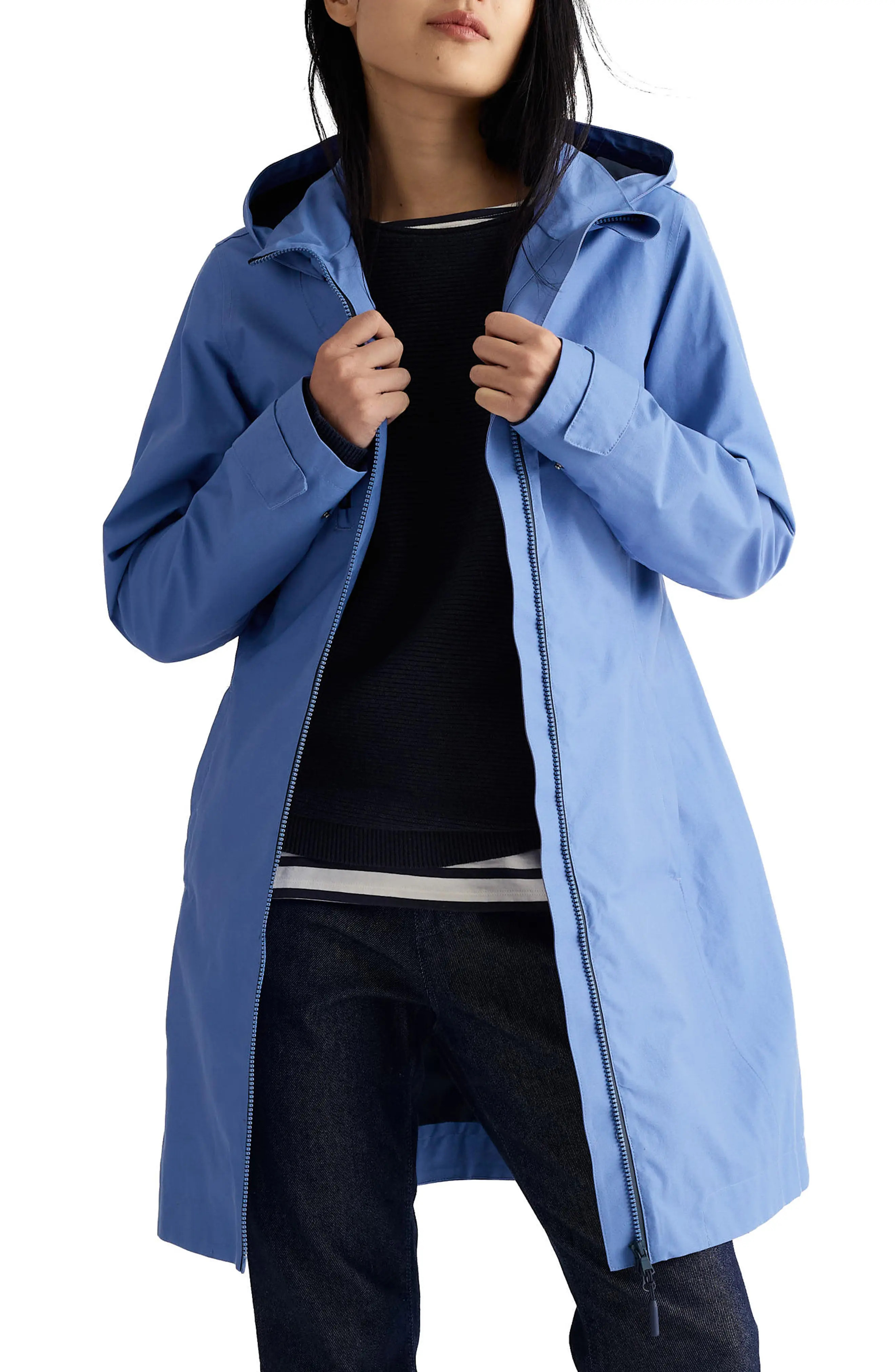 Coverack Waterproof Organic Cotton Blend Raincoat with Removable Hood (Women) | Nordstrom | Nordstrom