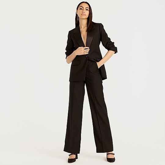 Full-length wide-leg tuxedo pant in Italian wool | J. Crew US