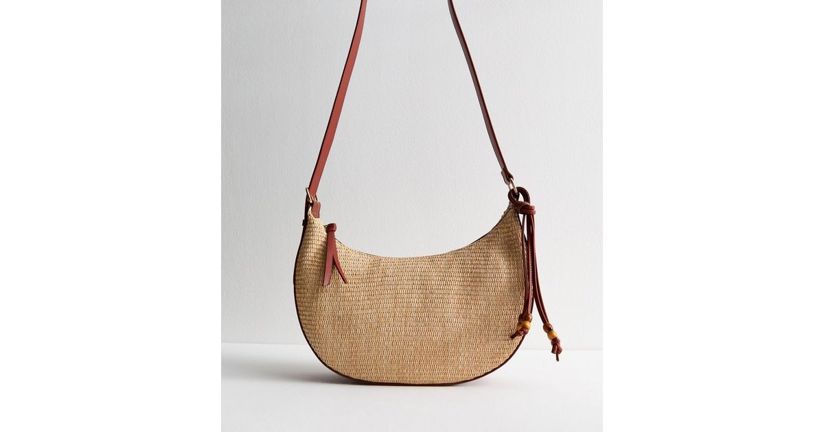 Brown Straw Body Scoop Crossbody Bag
						
						Add to Saved Items
						Remove from Saved Item... | New Look (UK)