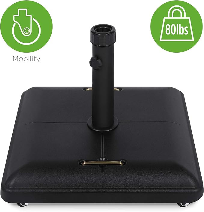Best Choice Products 81-Pound Heavy Duty Square Concrete Rolling Outdoor Patio Umbrella Base Stan... | Amazon (US)