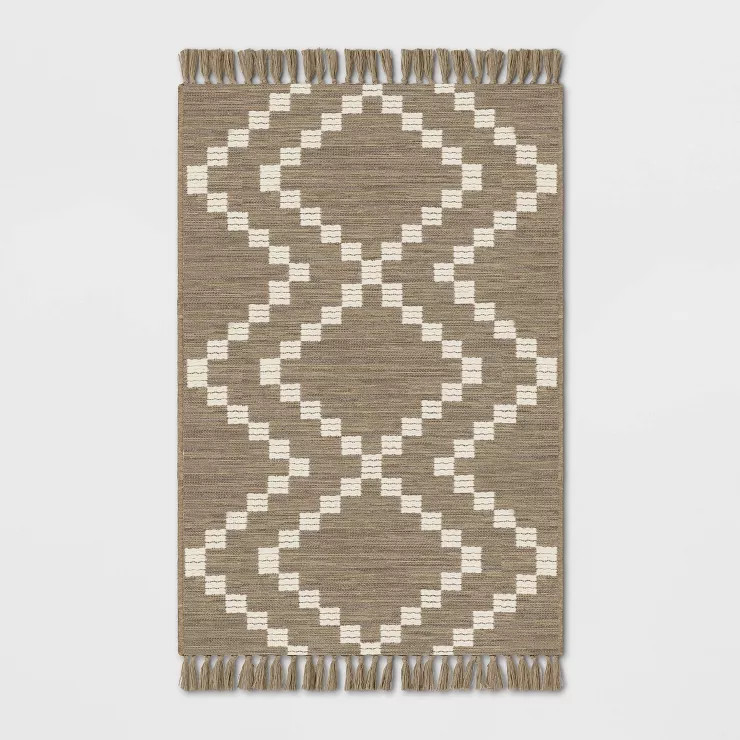 Check Diamonds Outdoor Rug Tan - Threshold™ | Target