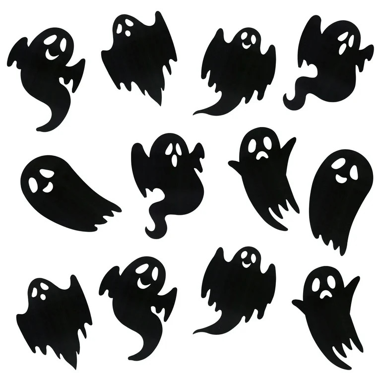 Cutout Ghosts Decor, Black, 12 Count, Halloween by Way To Celebrate - Walmart.com | Walmart (US)