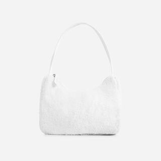 Hollie Rectangle Shoulder Bag In White Faux Fur | EGO Shoes (US & Canada)