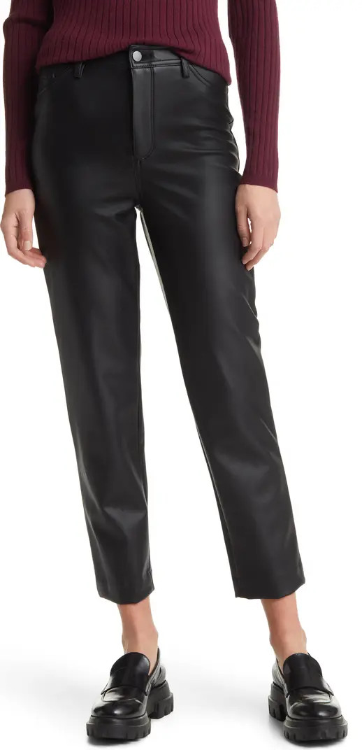 Five Pocket Crop Faux Leather Pants | Nordstrom