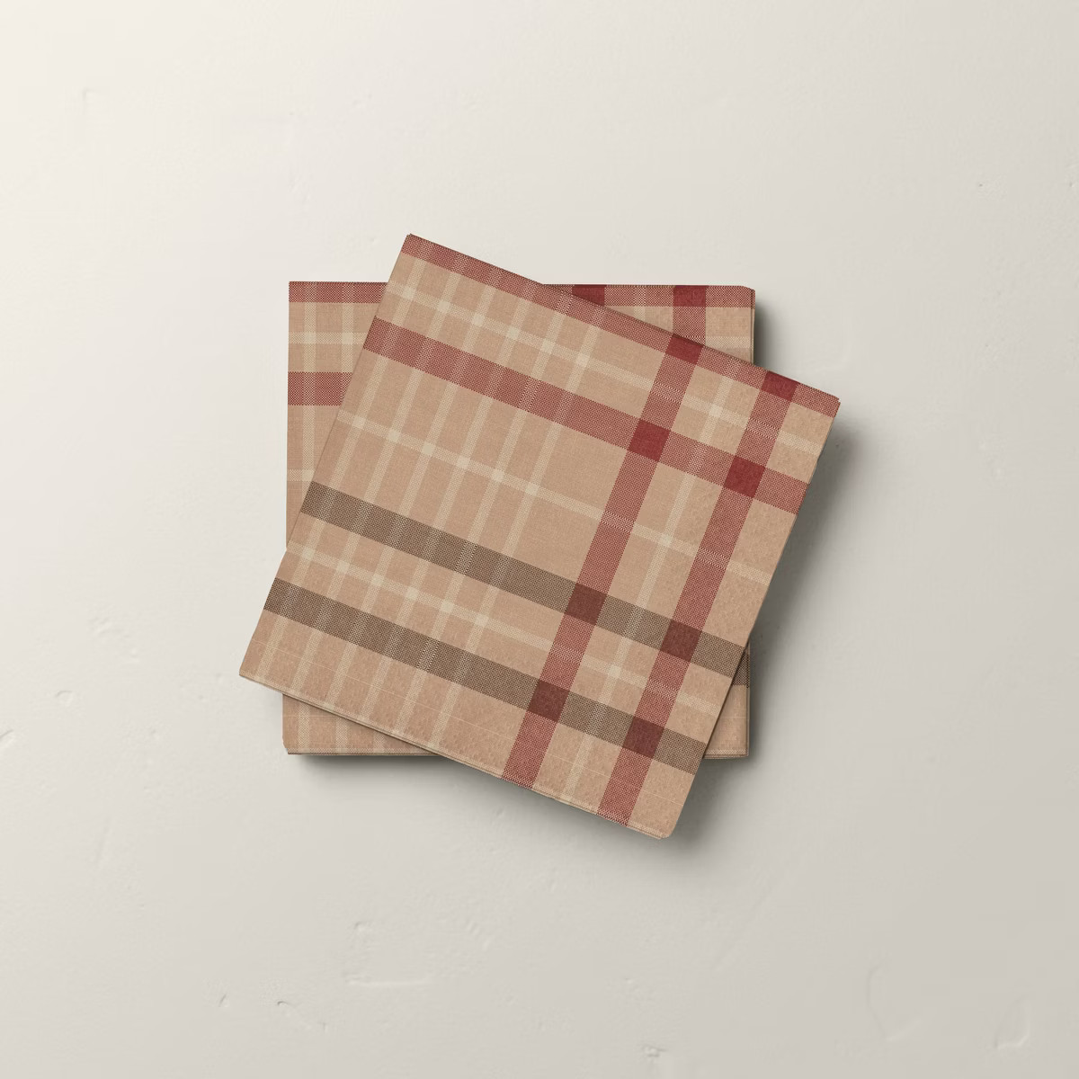 16ct Fall Plaid Paper Beverage Napkins Burgundy/Brown - Hearth & Hand™ with Magnolia | Target