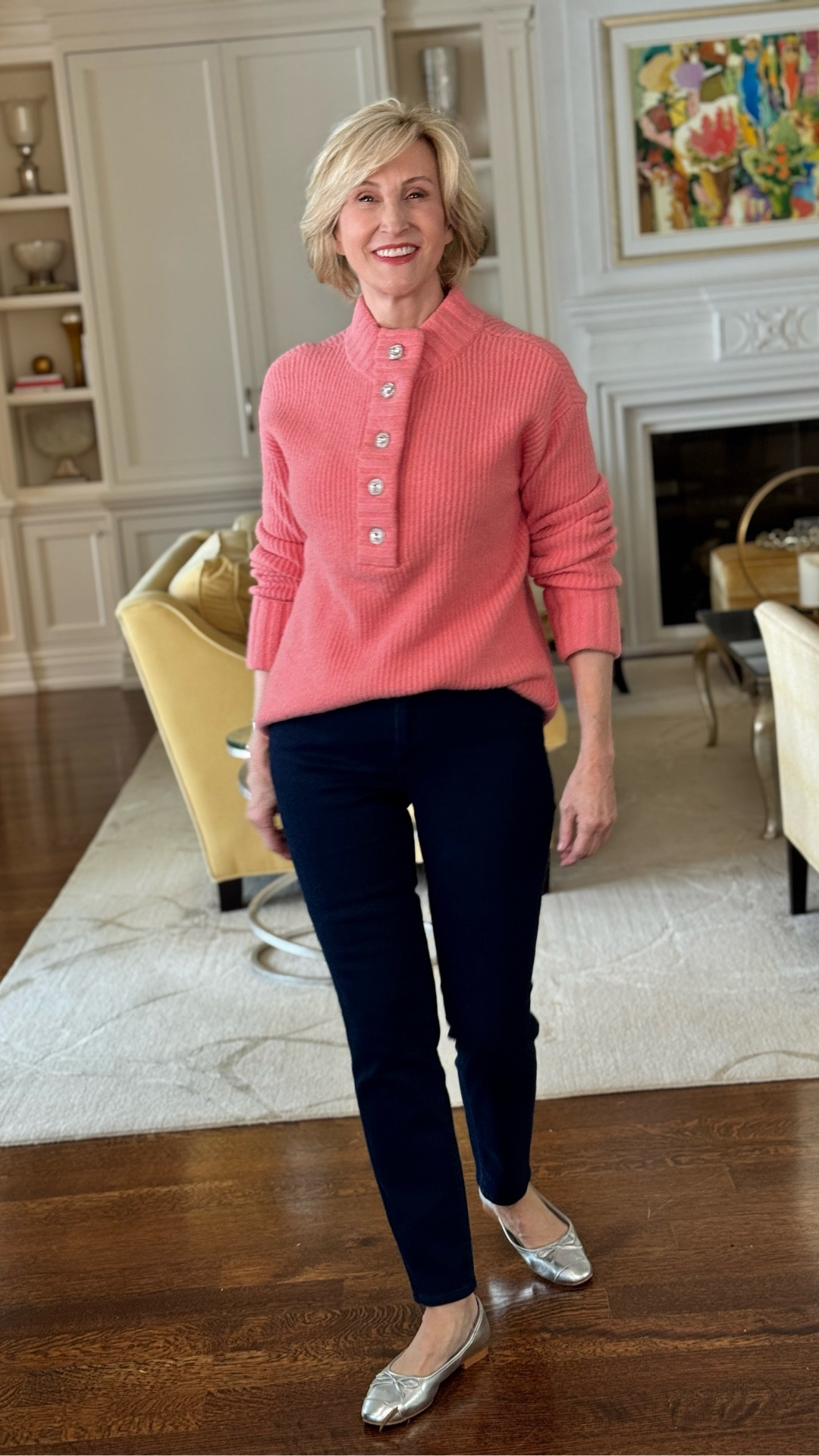 Soft, a little sparkly, and the prettiest shade of peach 🍑✨

I’m wearing this jewelled sweater from Talbots and I love how the subtle embellishment instantly elevates an everyday look. Paired with classic straight leg jeans and silver ballet flats, it feels polished but still completely wearable for school runs, coffee dates, or a casual meeting.

Sometimes it’s the small details — a hint of shimmer, a flattering fit, a comfortable flat — that make you feel put together without even trying. 💕

#LTKSeasonal #LTKootd #LTKOver40